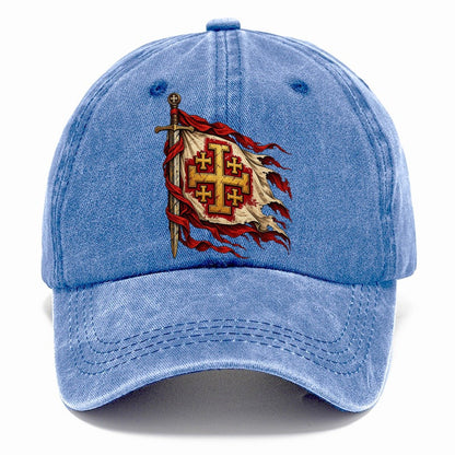 Crusader Heraldry Jerusalem Cross Shield Classic Cap – Summer Sky