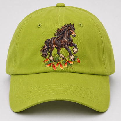 Canadian Horse And Sugar Maple Samaras Canada Cultural Icons Baseball Cap – Fluorescent Green