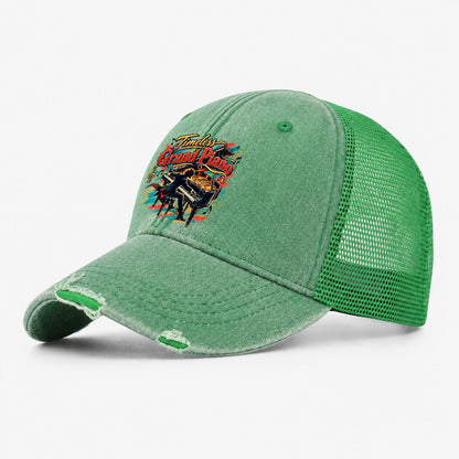 Timeless Grand Piano Music Instruments Washed Trucker Hat – Ink Green