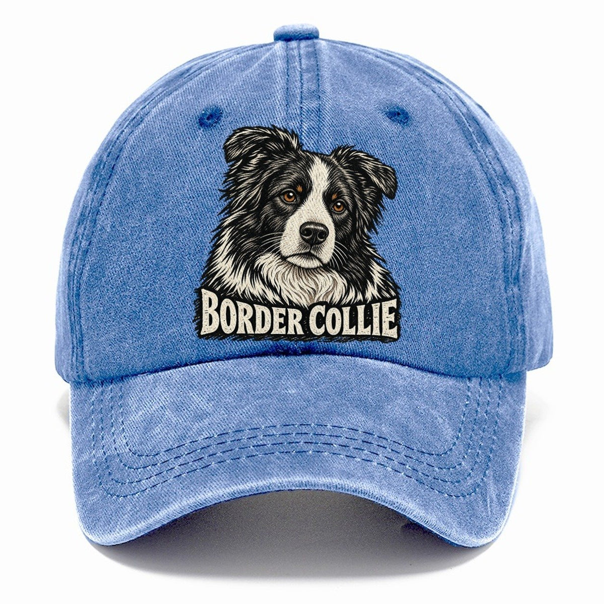 Border Collie Portrait Classic Cap – Summer Sky