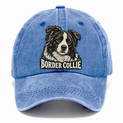 Border Collie Portrait Classic Cap – Summer Sky