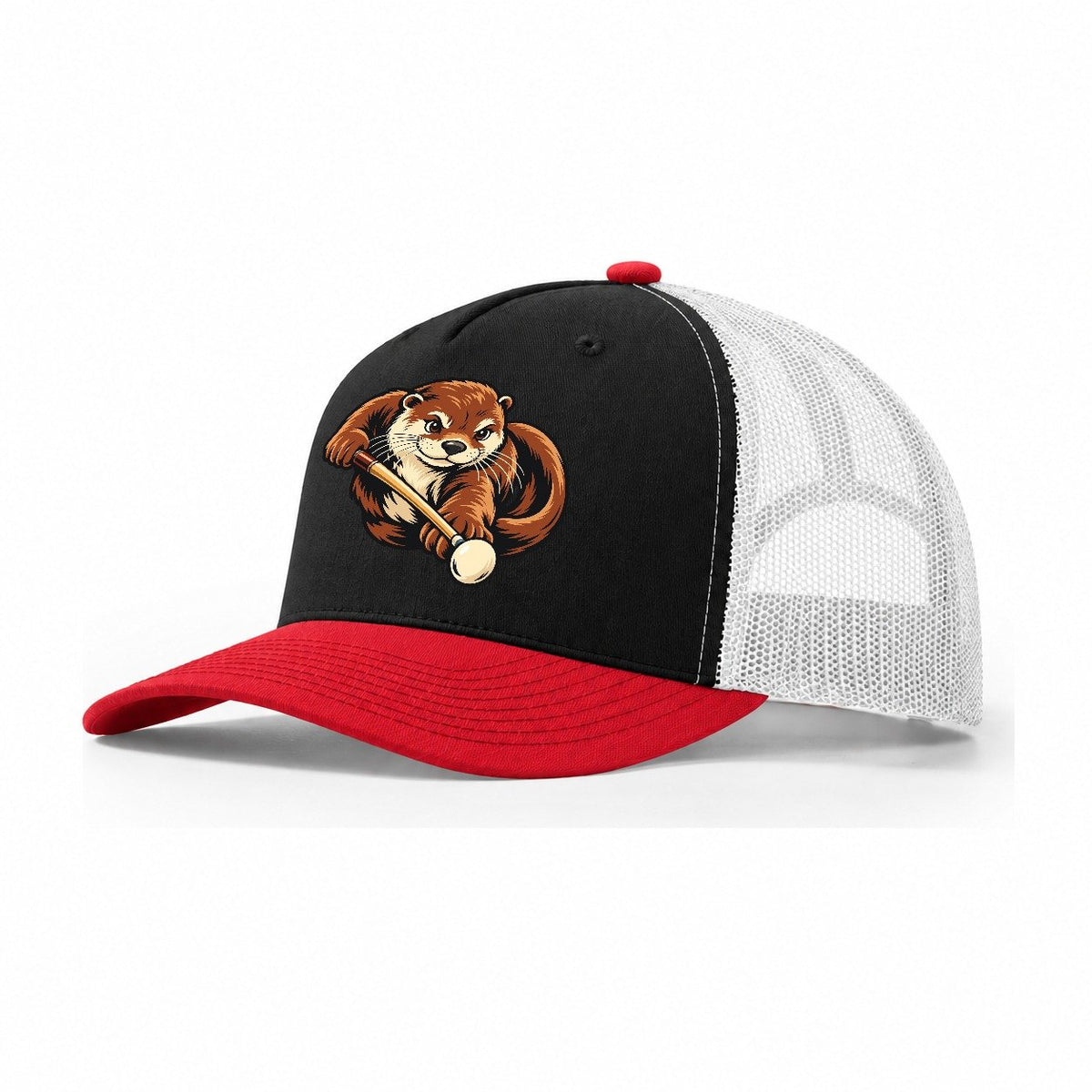 Otter Pool Shooter Sundown Familiars Trucker Hat – Black Red White