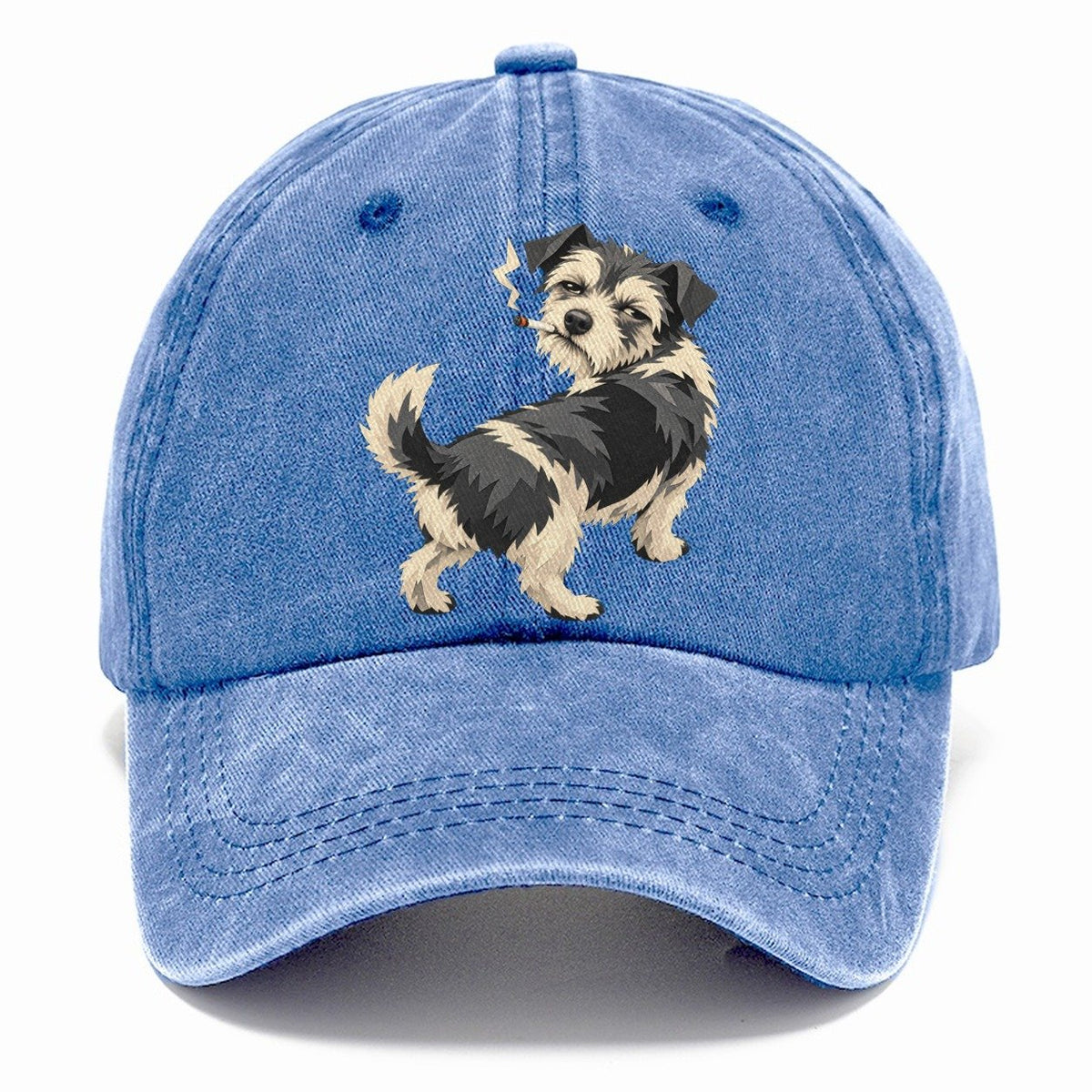 Scruffy Dog Smoking a Cigarette Classic Cap – Summer Sky