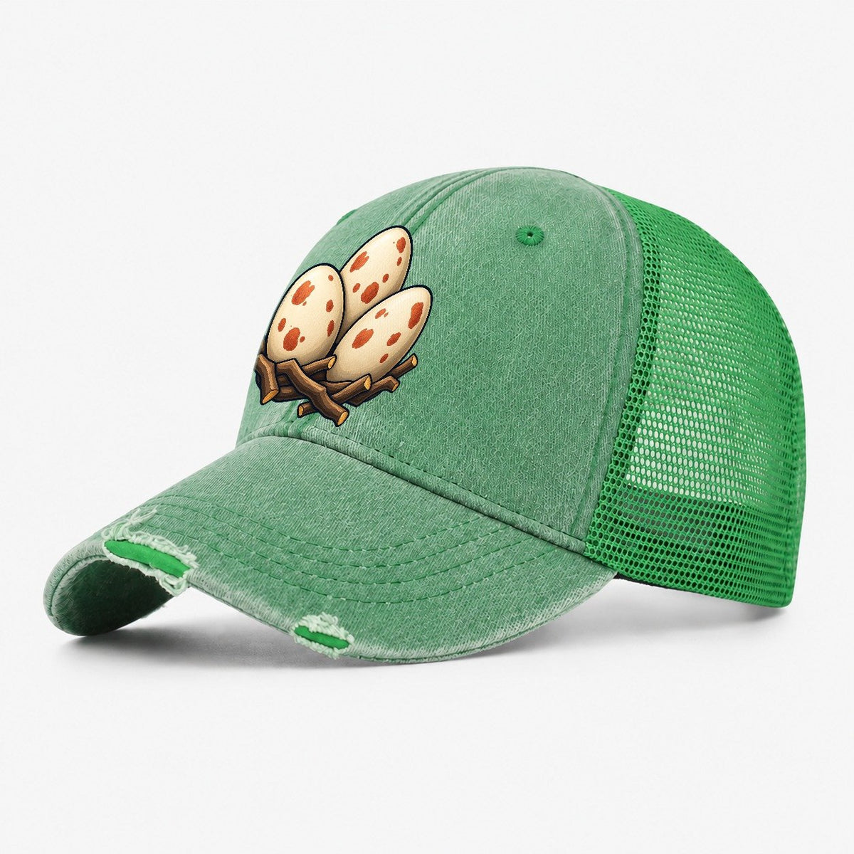 Nest Of Three Eggs Birdwatching Washed Trucker Hat – Ink Green