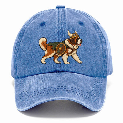One Saint Bernard In Halloween Costume Viking Costume With A Horned Helmet And Small Shield Halloween Dog Parade Classic Cap – Summer Sky