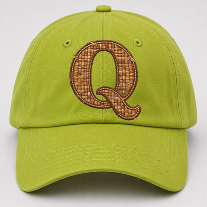 Woven Tweed Q Monogram Baseball Cap – Fluorescent Green