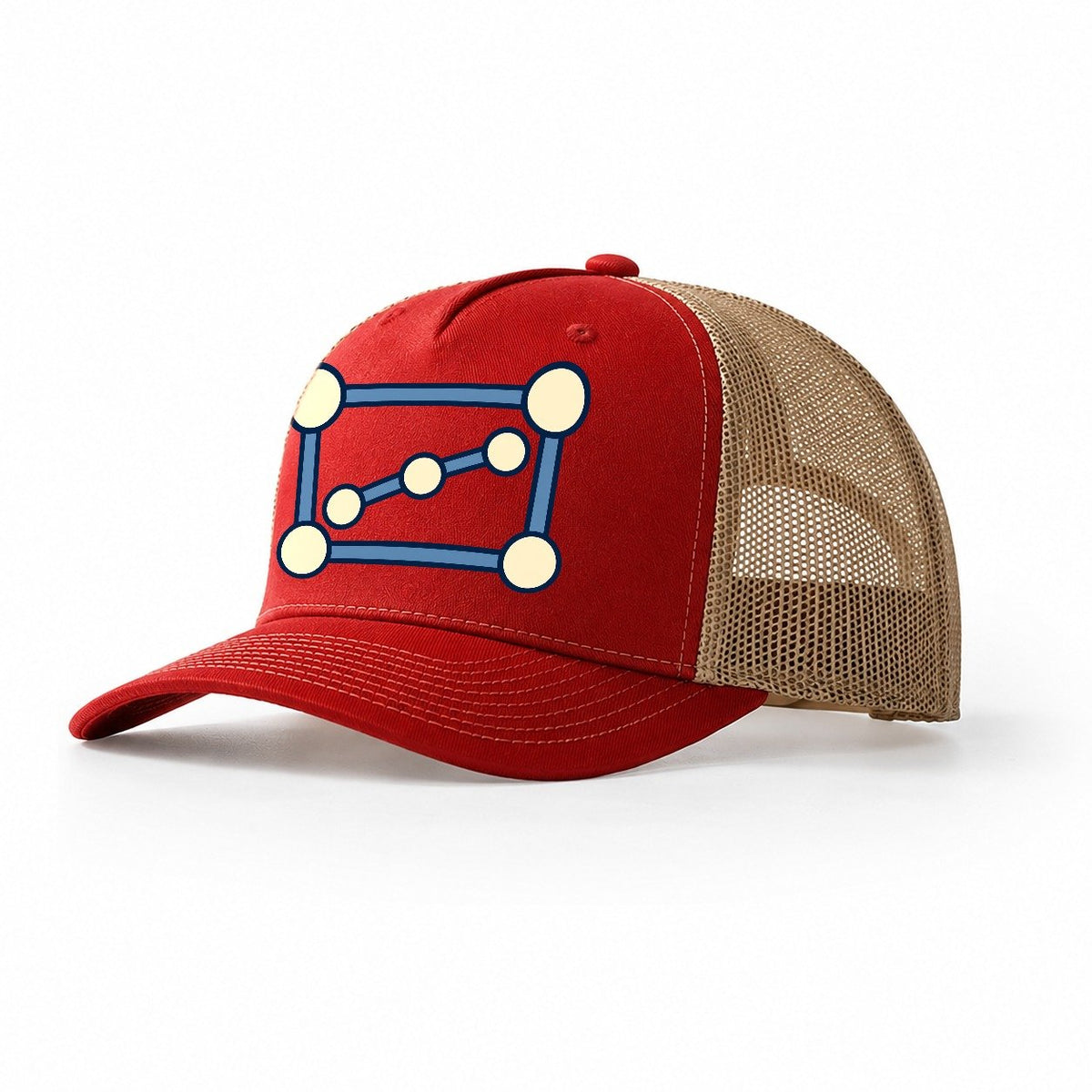 Belt Of Three Astronomy And Stargazing Trucker Hat – Red Khaki