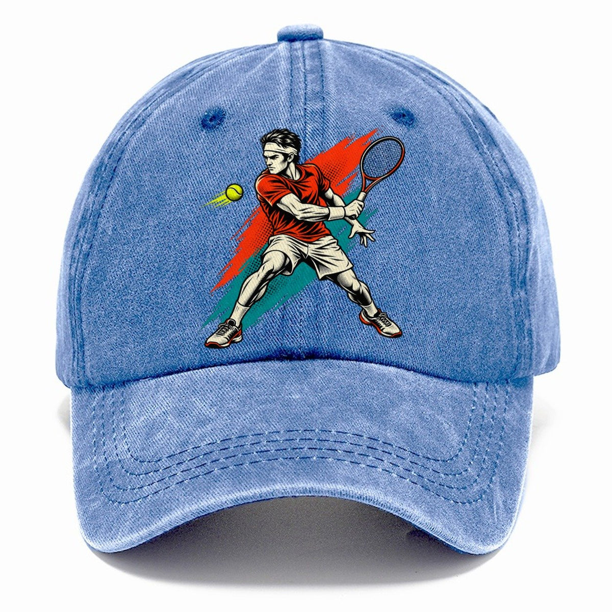Pop Art Tennis Backhand Classic Cap – Summer Sky