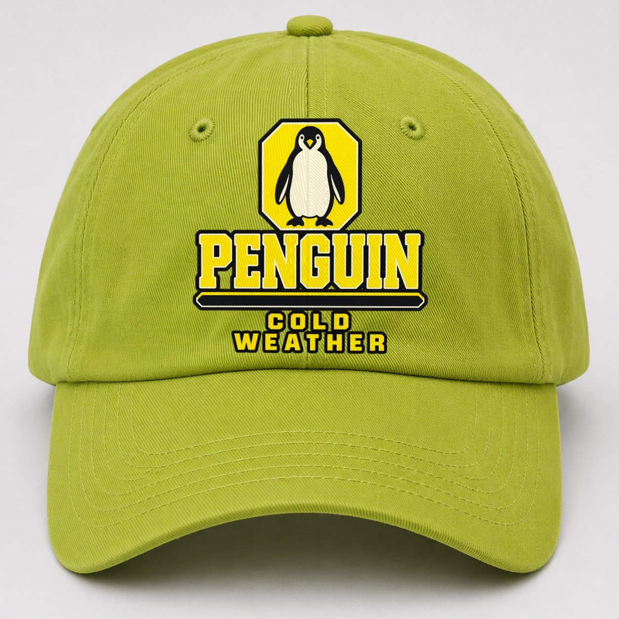 Penguin Cold Weather Heavy Duty Baseball Cap – Fluorescent Green