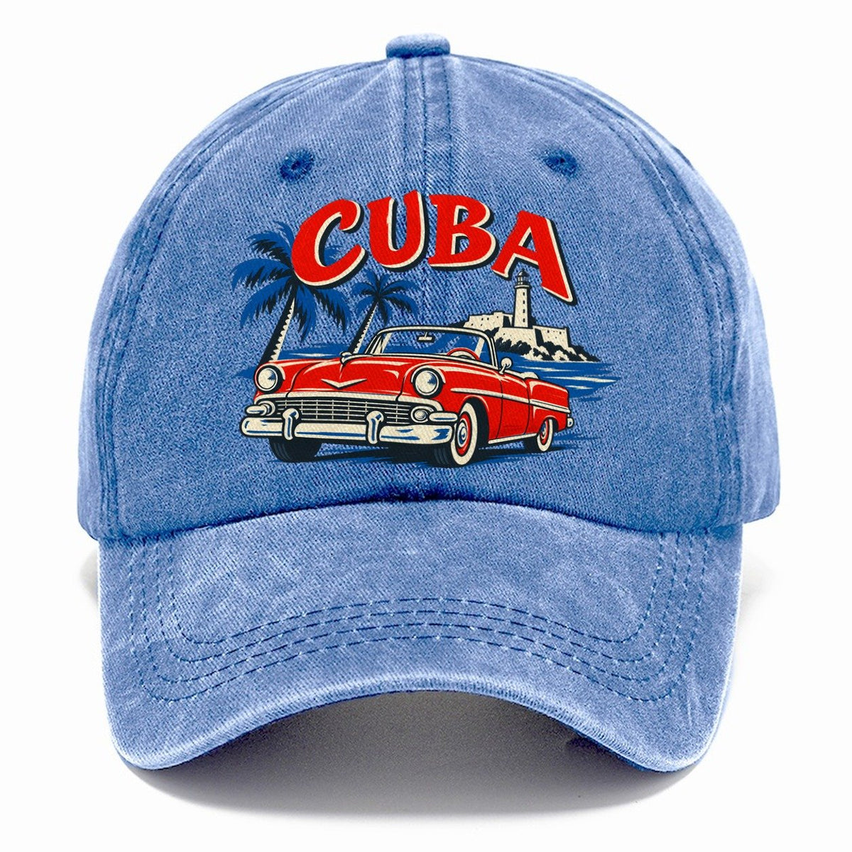 Cuba Retro Badge Classic Cap – Summer Sky