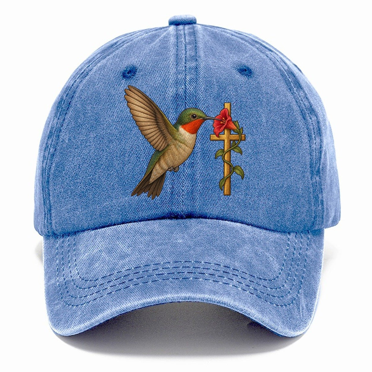 Hummingbird With Cross Classic Cap – Summer Sky