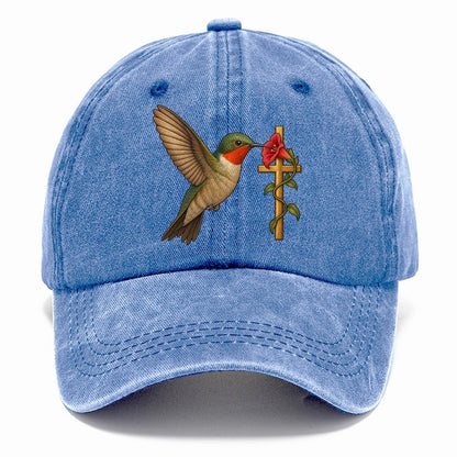 Hummingbird With Cross Classic Cap – Summer Sky