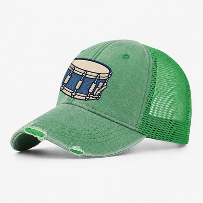 Snare Drum Tiny Solo Marks Washed Trucker Hat – Ink Green