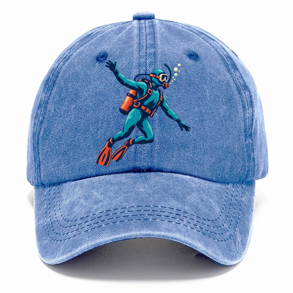 Scuba Diver with Bubbles Classic Cap – Summer Sky