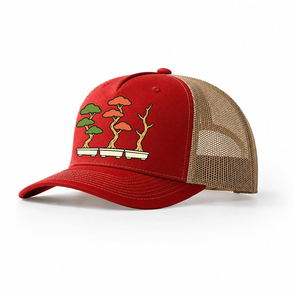 Three Season Set Bonsai Trucker Hat – Red Khaki