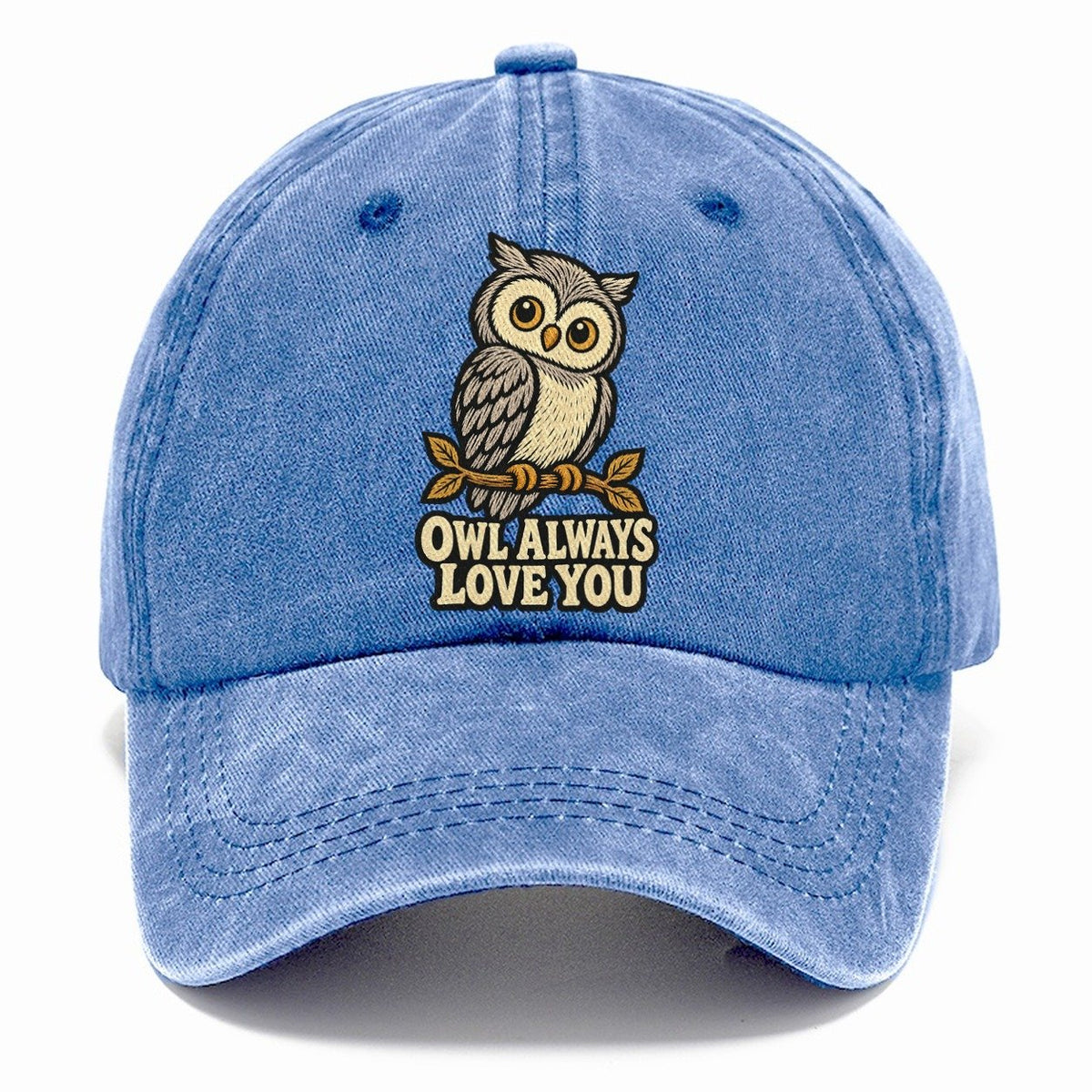 Woodcut Owl Animal Puns Classic Cap – Summer Sky