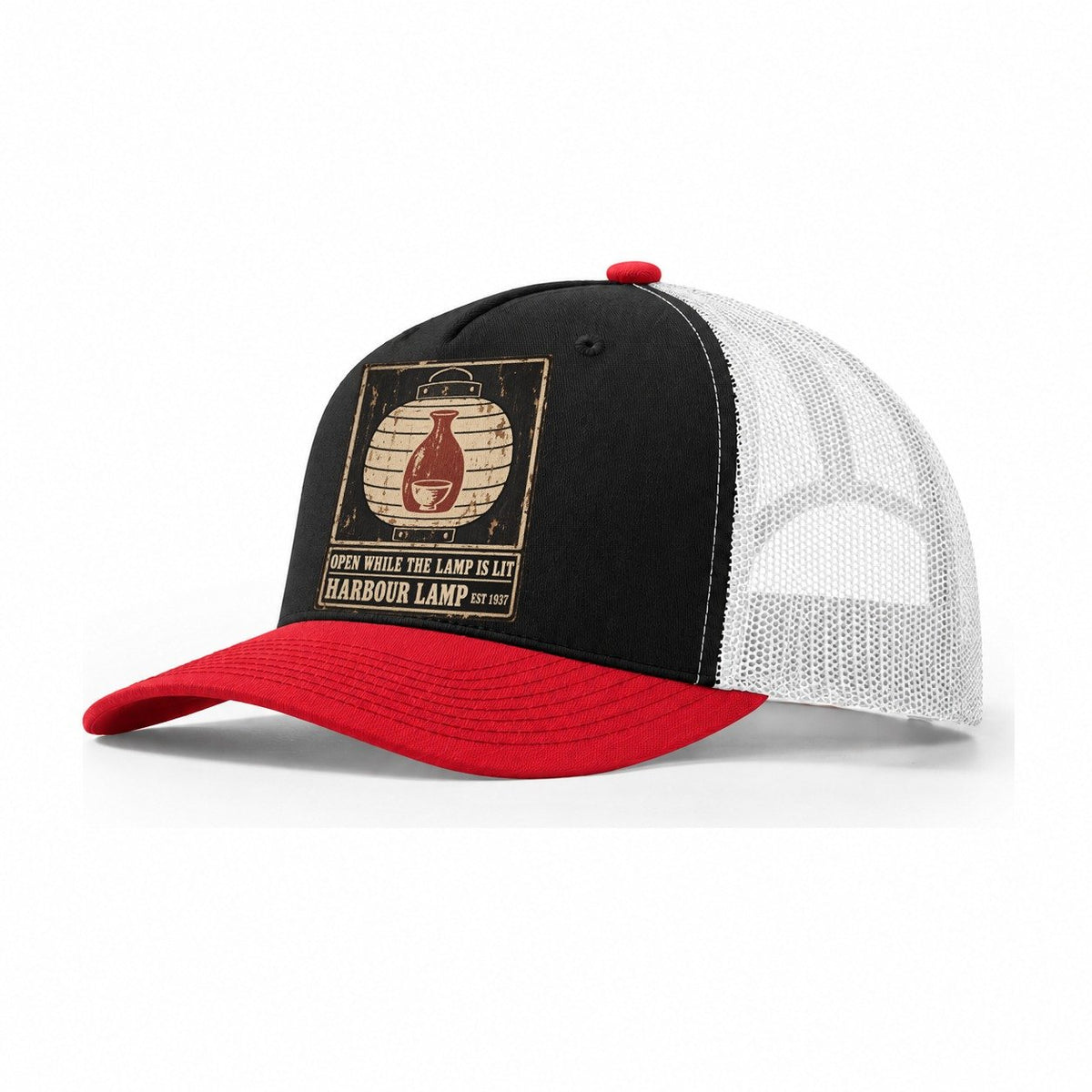 Harbour Lamp Izakaya Rules Trucker Hat – Black Red White
