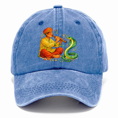 Snake Charmer Playing Flute Classic Cap – Summer Sky