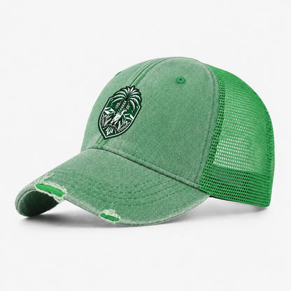 Saudi Arabia Minimal Emblem Country Logos Washed Trucker Hat – Ink Green
