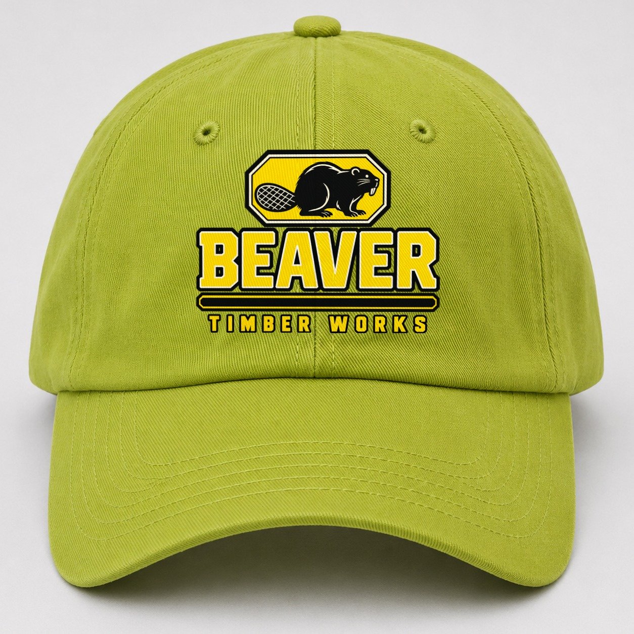 Beaver Timber Works Heavy Duty Baseball Cap – Fluorescent Green