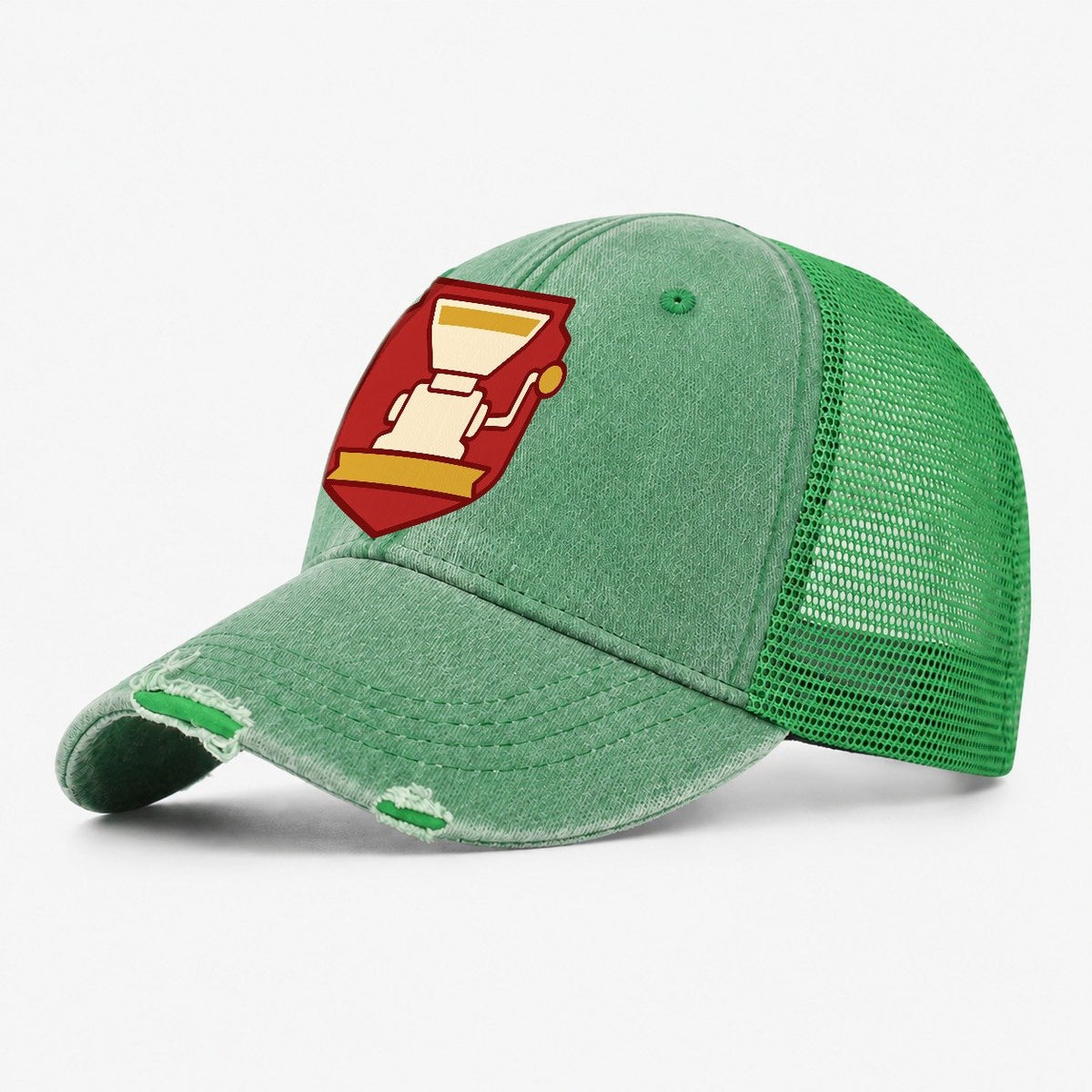Grain Mill Crest Washed Trucker Hat – Ink Green