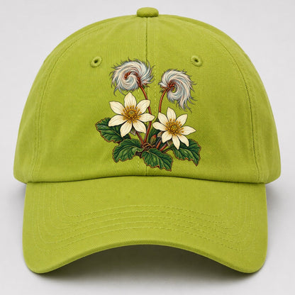 Northwest Territories Mountain Avens Canada Cultural Icons Baseball Cap – Fluorescent Green
