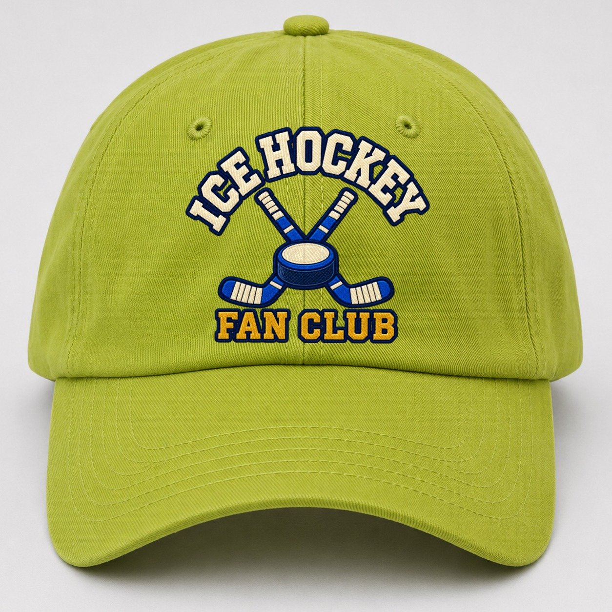 Ice Hockey Fan Club Baseball Cap – Fluorescent Green
