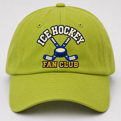 Ice Hockey Fan Club Baseball Cap – Fluorescent Green