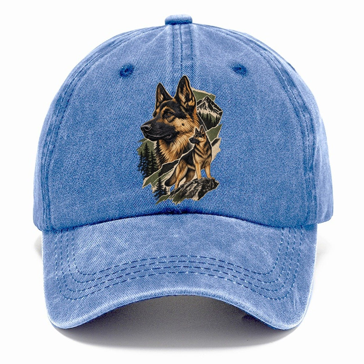 German Shepherd Mountain Portrait Classic Cap – Summer Sky