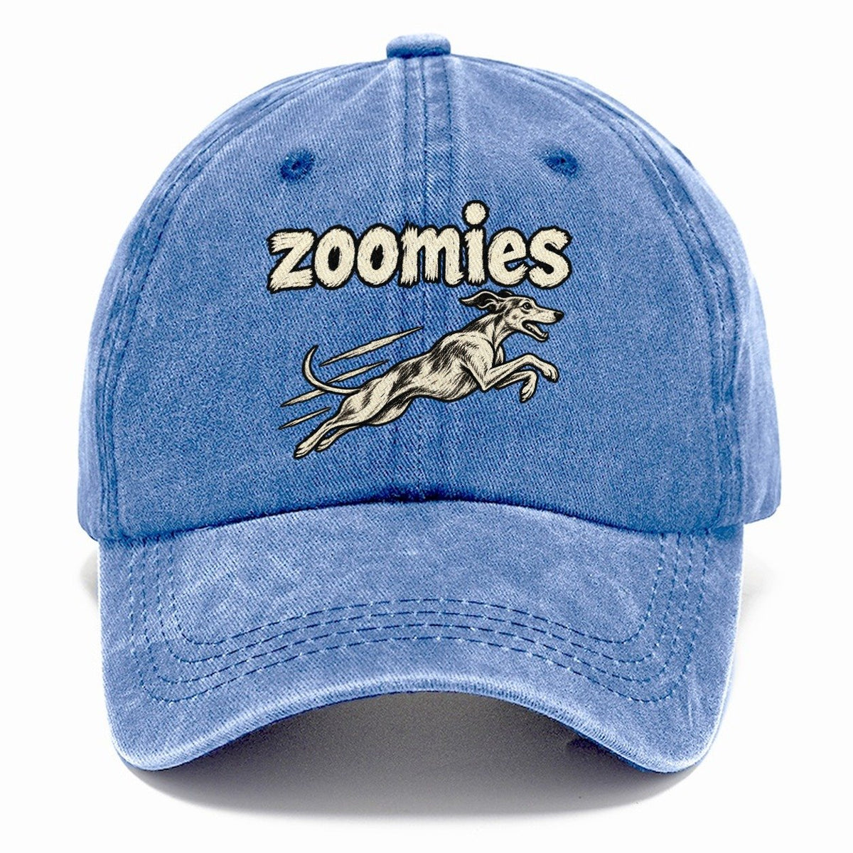 A Small Whippet Silhouette At Full Stretch Mid Sprint Bark For Me Classic Cap – Summer Sky