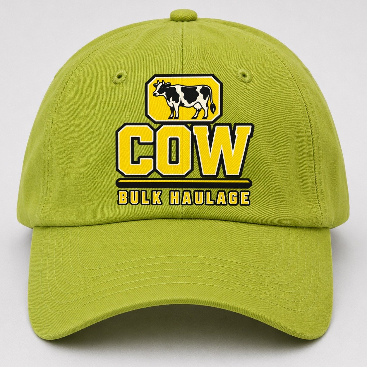 Cow Bulk Haulage Heavy Duty Baseball Cap – Fluorescent Green