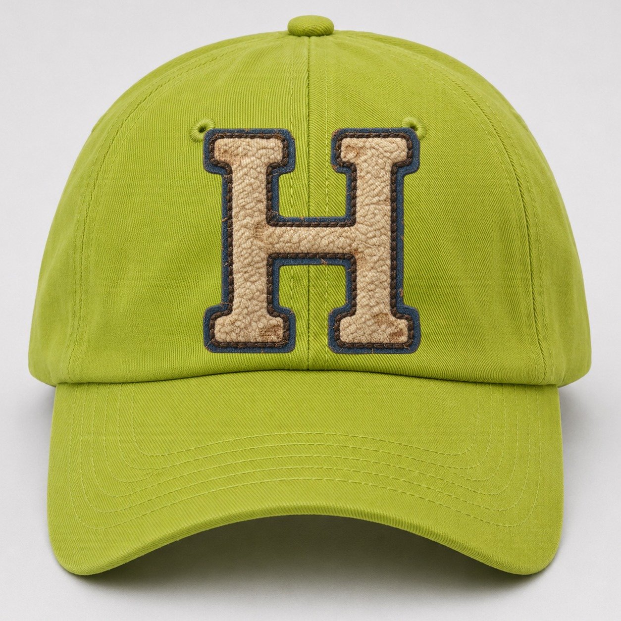 Varsity Chenille H Monogram Baseball Cap – Fluorescent Green