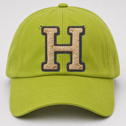 Varsity Chenille H Monogram Baseball Cap – Fluorescent Green