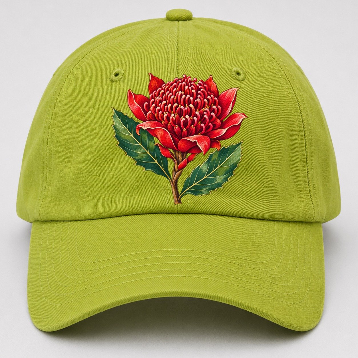 New South Wales Waratah Bloom Australia Cultural Icons Baseball Cap – Fluorescent Green