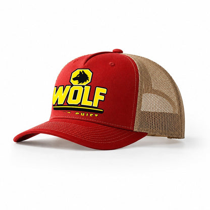 Wolf Night Shift Heavy Duty Trucker Hat – Red Khaki