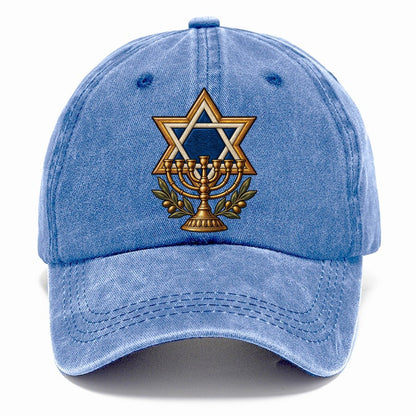 Star And Menorah Fan Favorites Classic Cap – Summer Sky