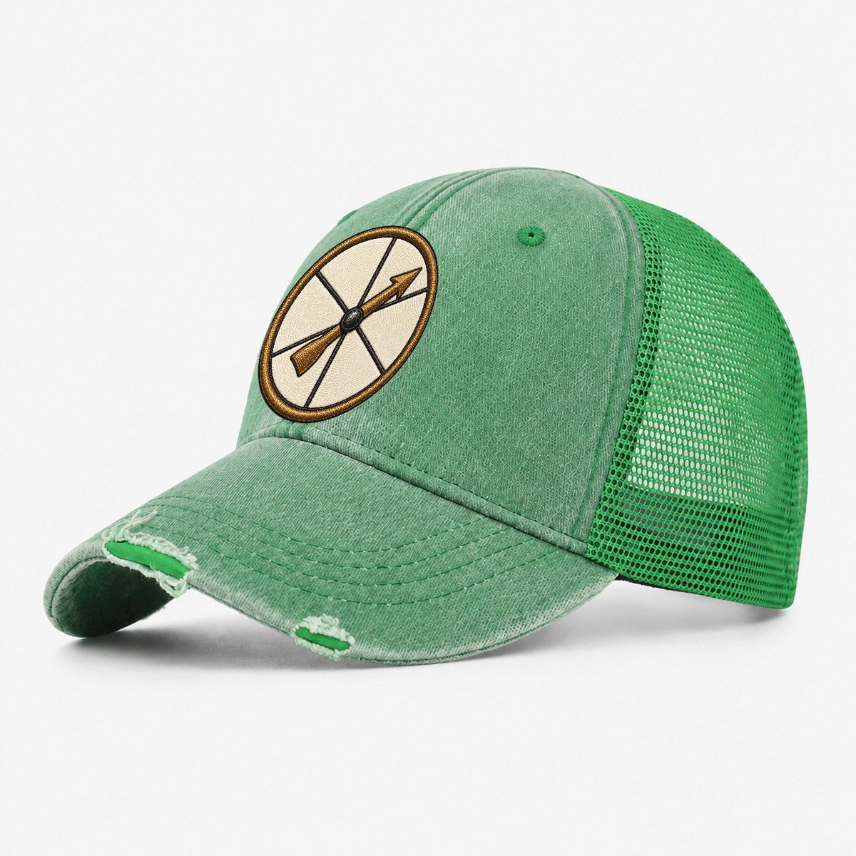 Spinner Arrow On A Round Dial Board Games Washed Trucker Hat – Ink Green
