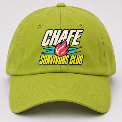 Chafe Survivors Club 90S Running Clubs Baseball Cap – Fluorescent Green