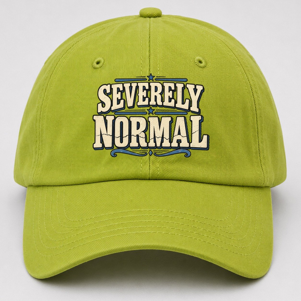 Severely Normal American Wit Baseball Cap – Fluorescent Green