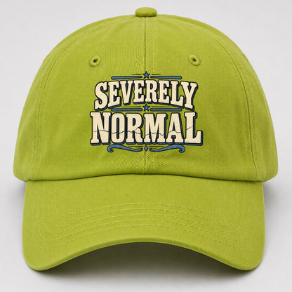 Severely Normal American Wit Baseball Cap – Fluorescent Green
