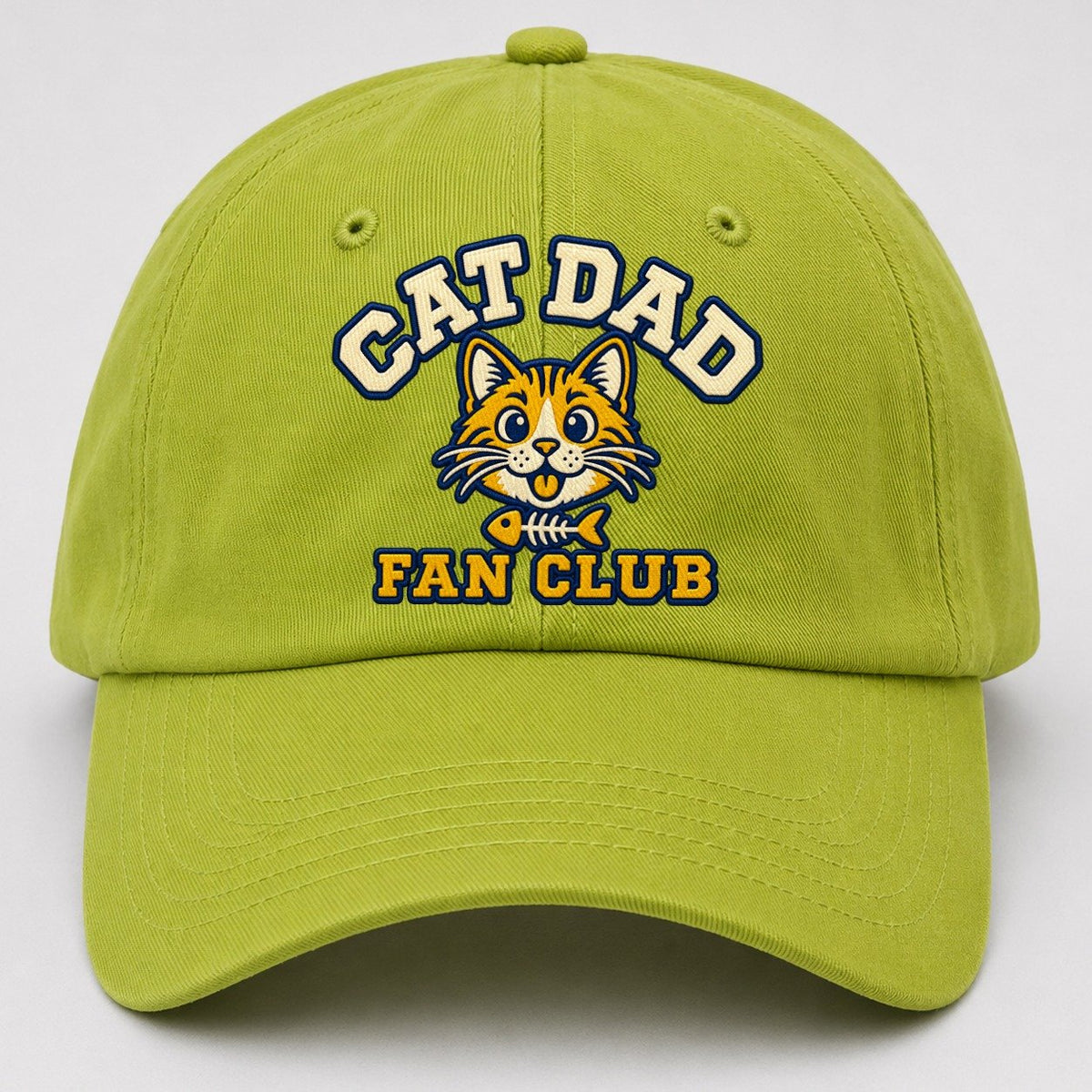 Cat Dad Fan Club Baseball Cap – Fluorescent Green