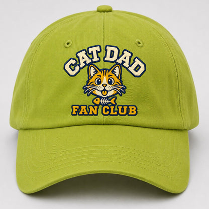 Cat Dad Fan Club Baseball Cap – Fluorescent Green