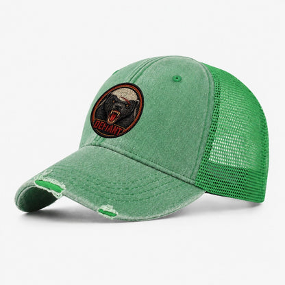 Honey Badger Defiant Badge Washed Trucker Hat – Ink Green