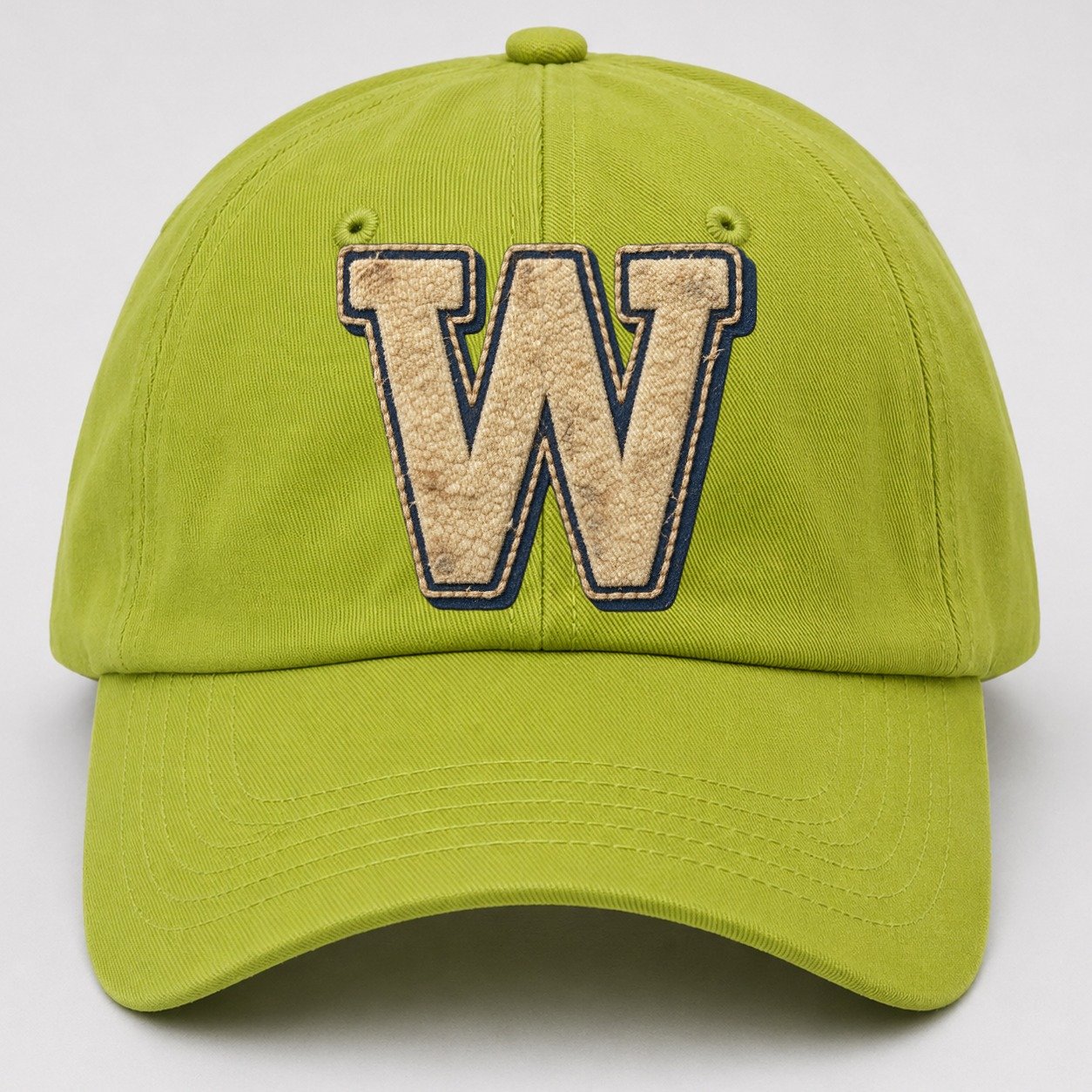 Varsity Chenille W Monogram Baseball Cap – Fluorescent Green