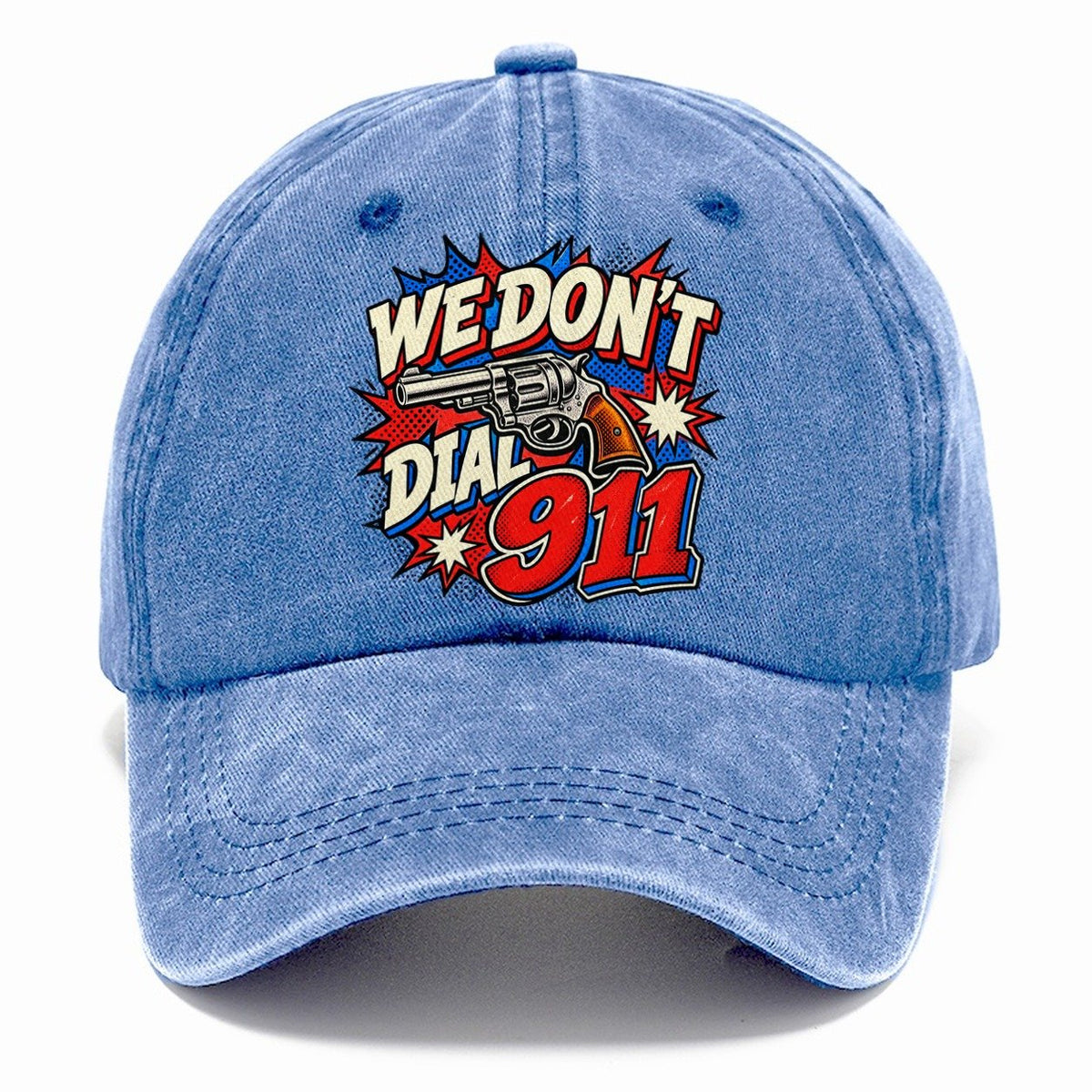 Comic Pop Burst We Don't Dial 911 Classic Cap – Summer Sky