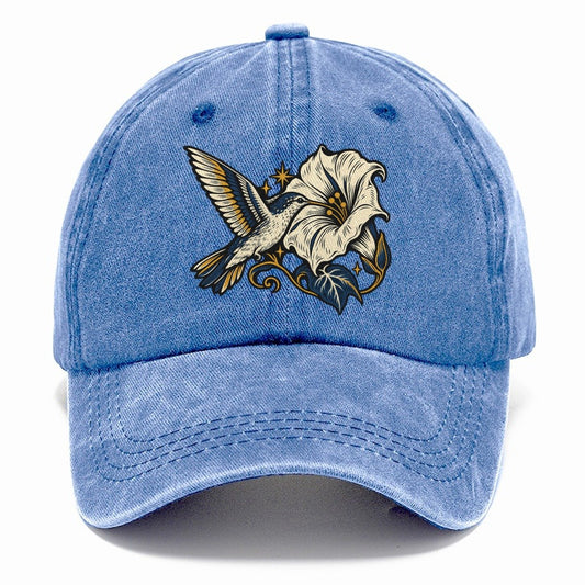 Hummingbird Night Flower Sundown Familiars Classic Cap – Summer Sky