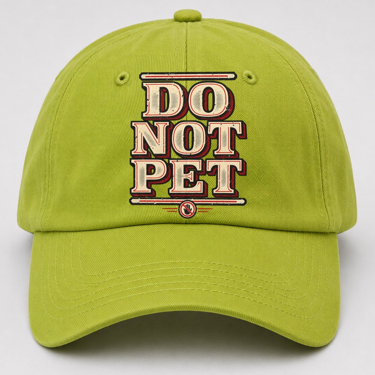 Do Not Pet American Wit Baseball Cap – Fluorescent Green