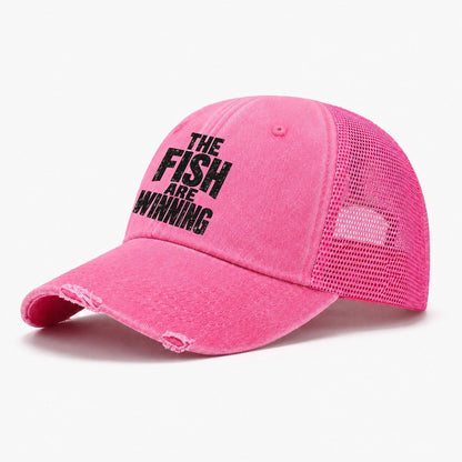 The Fish Are Winning Fishing Club Washed Trucker Hat – Rose