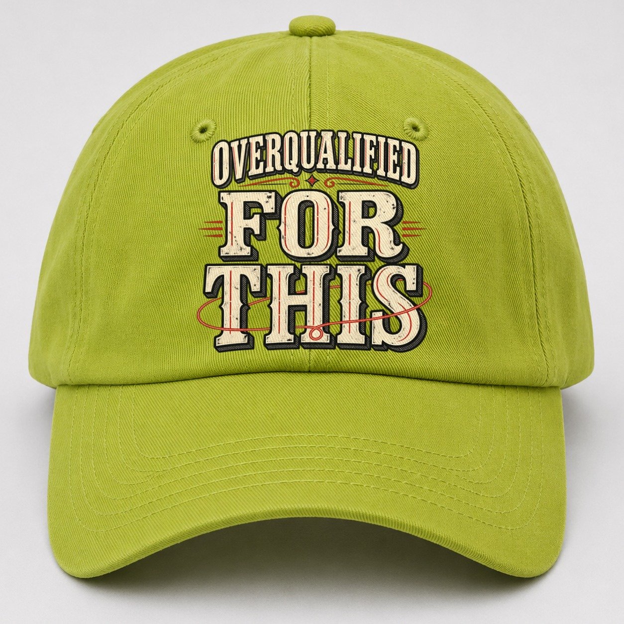 Overqualified For This American Wit Baseball Cap – Fluorescent Green