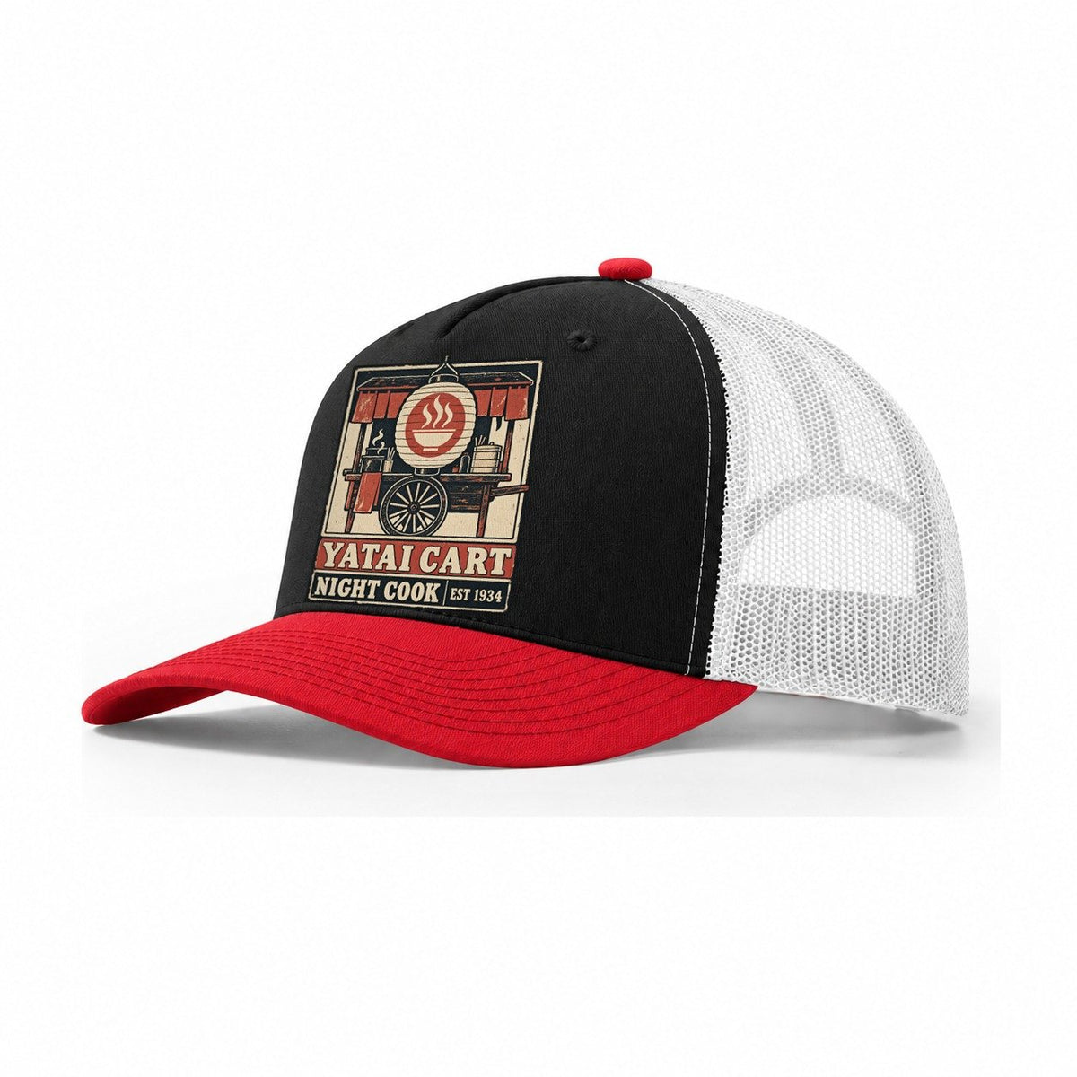 Yatai Night Cart Noren Trade Co Trucker Hat – Black Red White